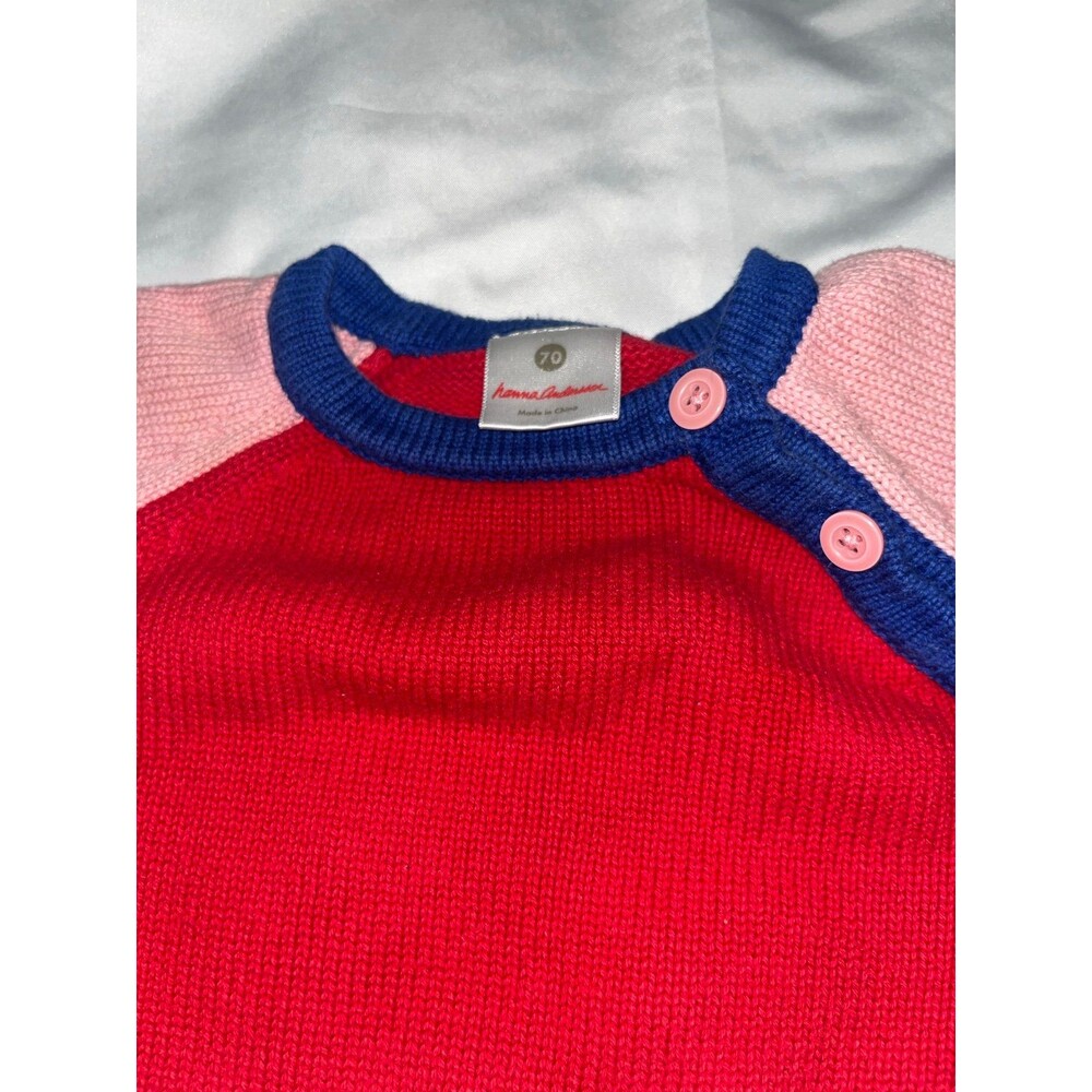 Hanna Andersson sweater girls size 70 pink and red